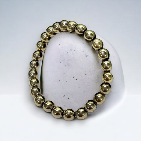 Certified Golden Pyrite 8mm Natural stone Bracelet