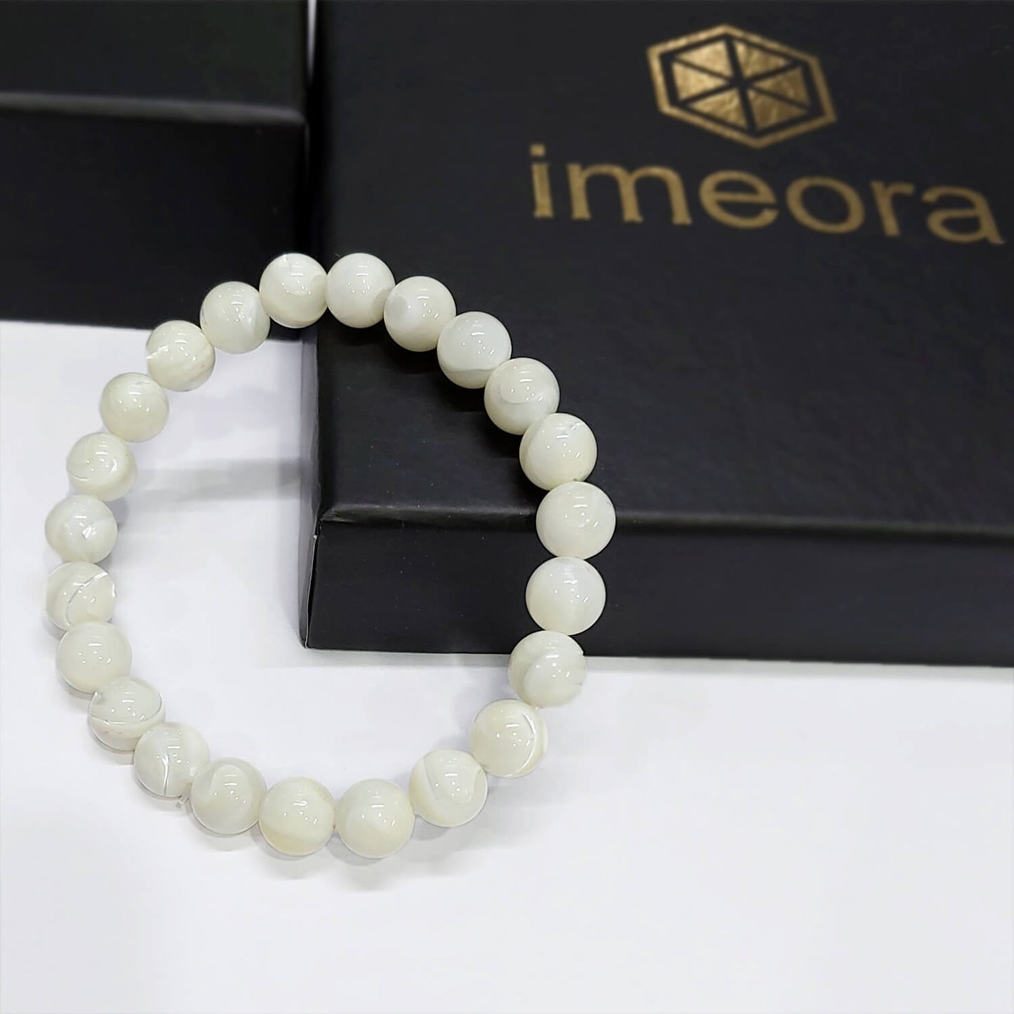 Certified Mother of Pearl 8mm Natural Stone Bracelet