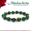 Diamond Cut Malachite Jade With Golden Hematite Natural Stone Bracelet