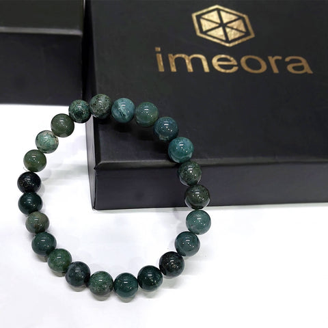 Certified Moss Agate 8mm Natural Stone Bracelet