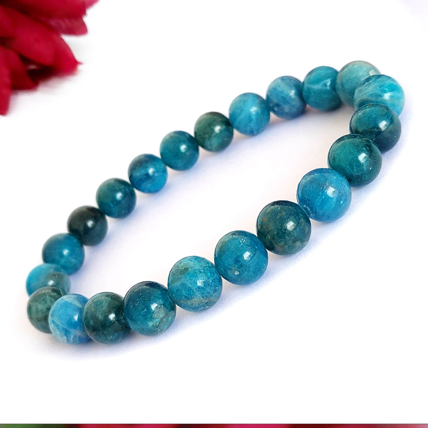 Certified Neon Apatite 8mm Natural Stone Bracelet