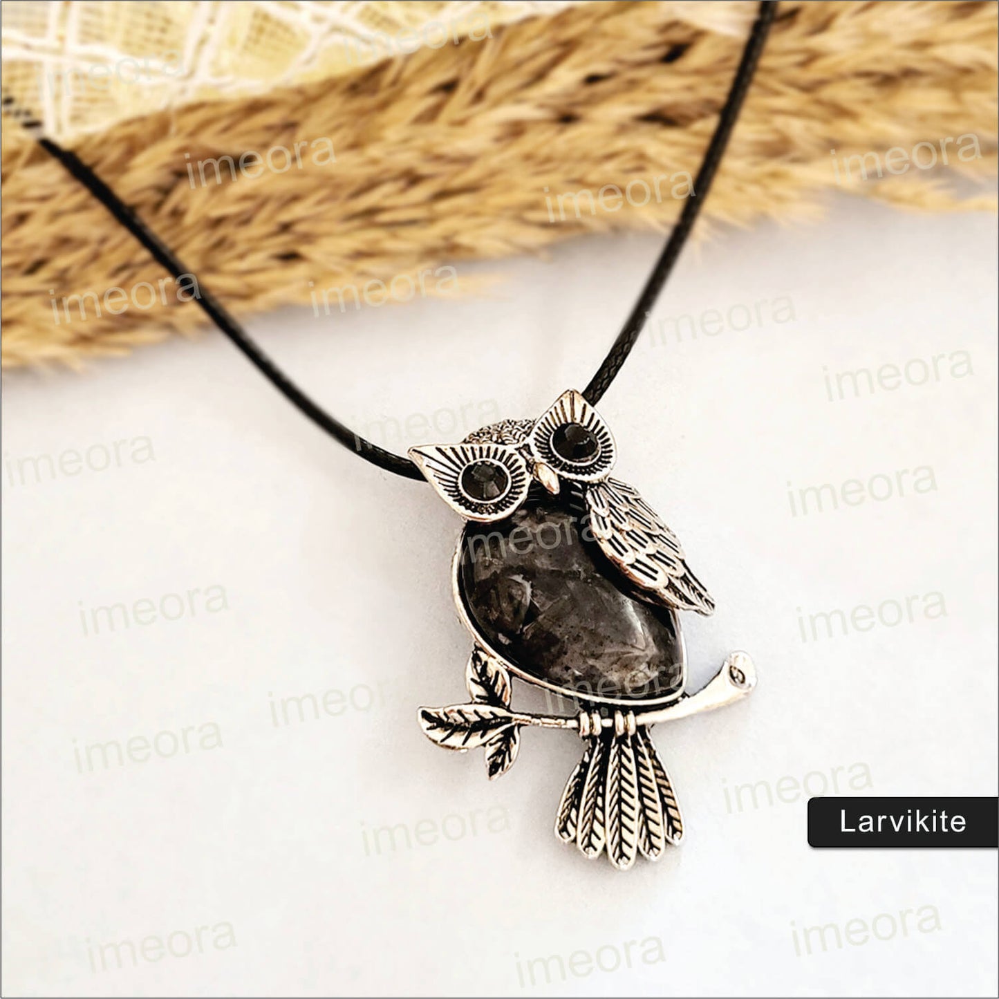 Feng Shui Owl Pendants With 17 Inches Leatherite Adjustable Chain