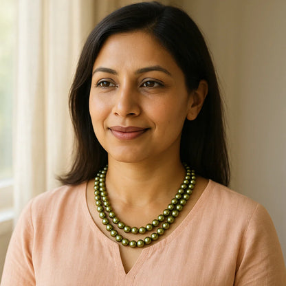 Olive Pearl Glow Necklace