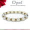 Diamond Cut Opal With Golden Hematite Natural Stone Bracelet
