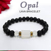 Opal Tumble Bracelet With Lava Stone And Golden Hematite