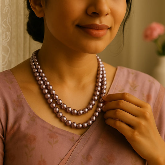 Peach Pearl Glow Necklace