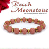 Diamond Cut Peach Moonstone With Golden Hematite Natural Stone Bracelet