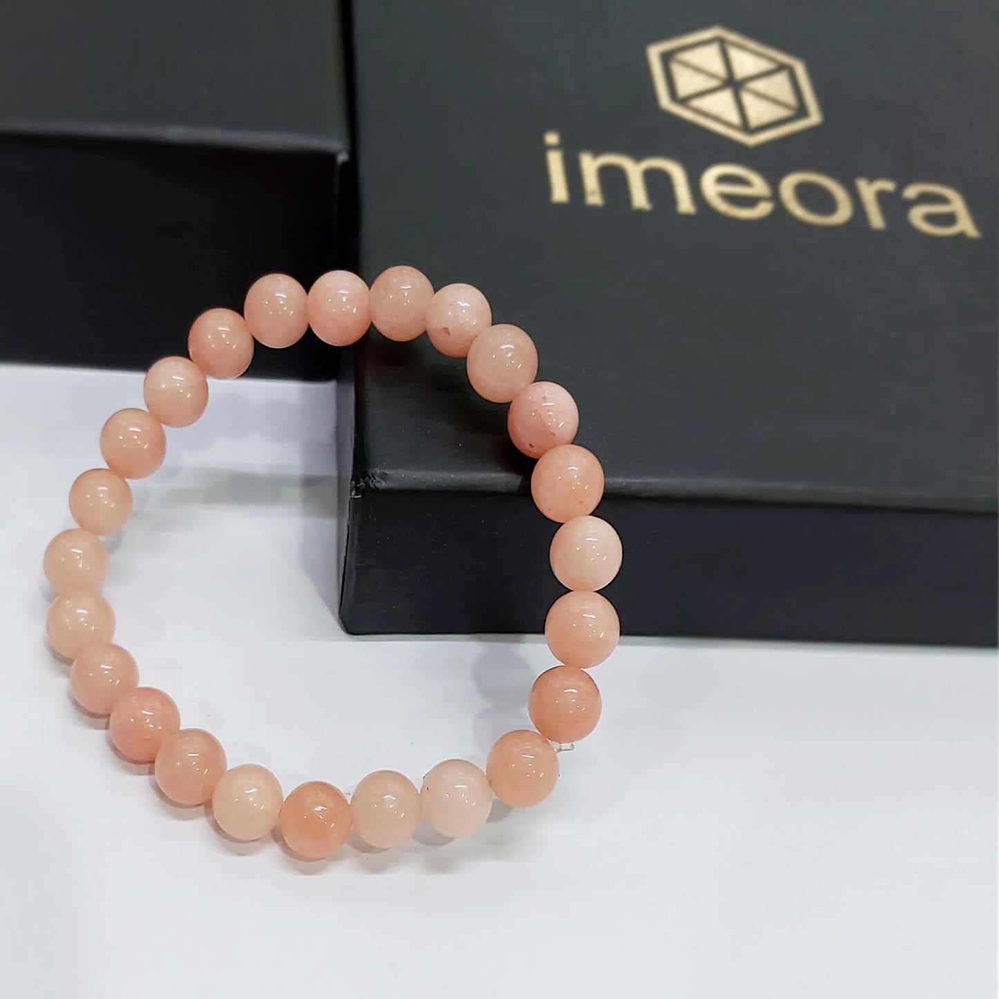 Peach Moonstone 8mm Natural Stone Bracelet