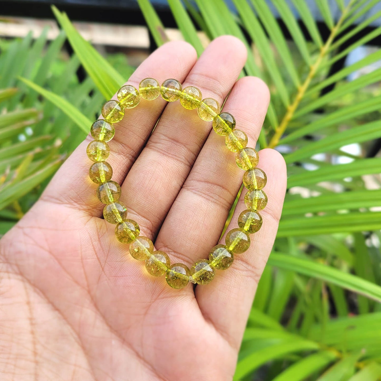 Certified Peridot 8mm Natural Stone Bracelet