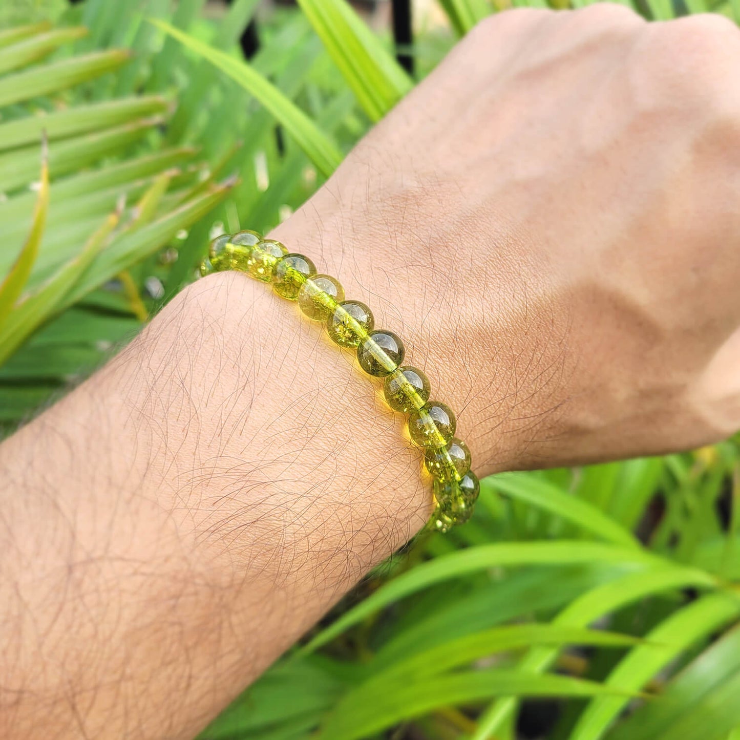 Certified Peridot 8mm Natural Stone Bracelet