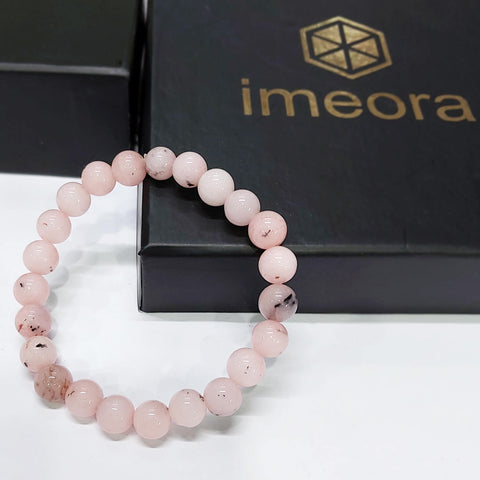 Certified Pink Opal 8mm Natural Stone Bracelet