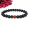 Certified Lava Natural Stone 8mm Bracelet With Red Carnelian