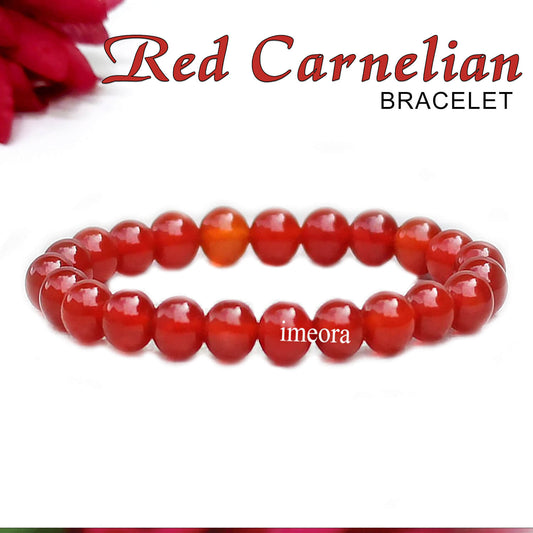 Certified Red Carnelian 8mm Natural Stone Bracelet