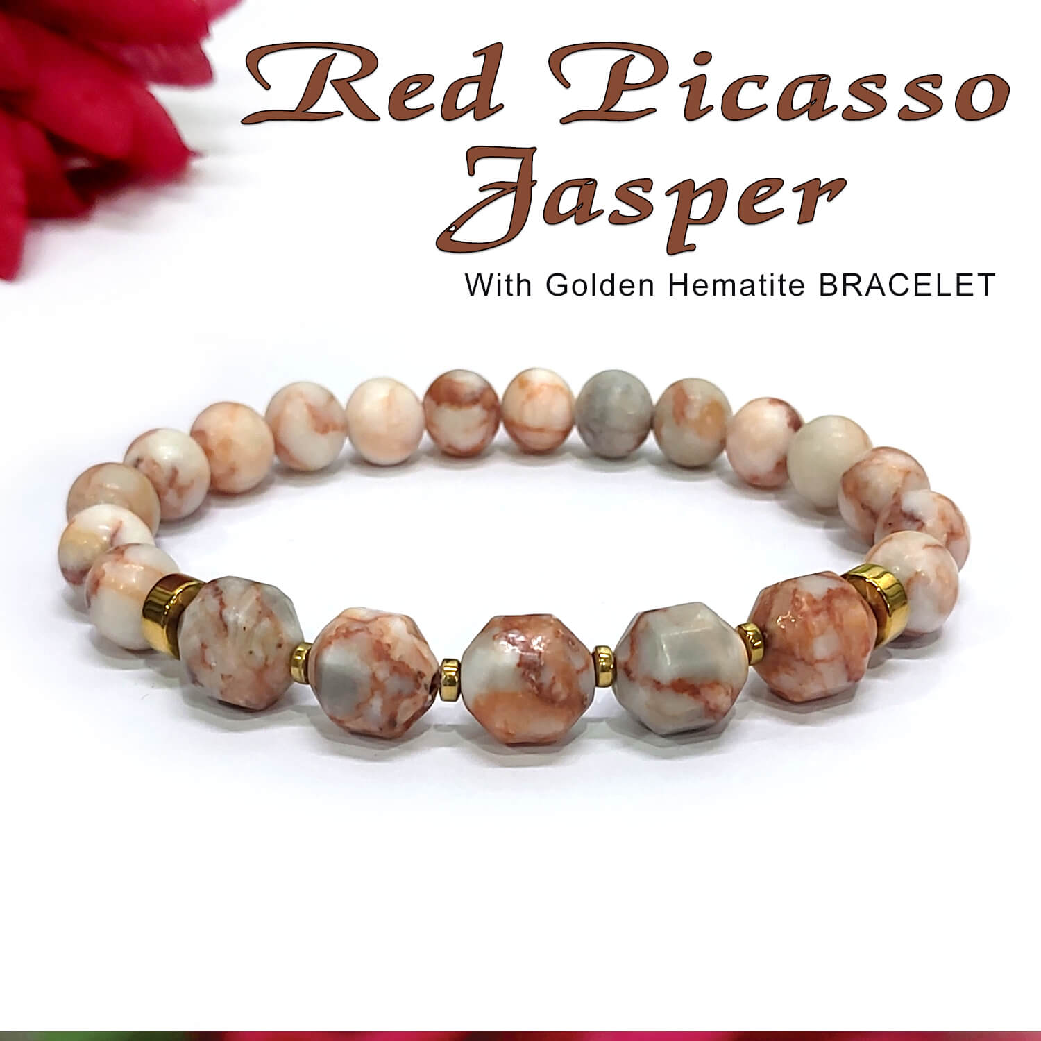 Picasso Jasper Stretch Bracelet: Krishna Culture