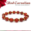 Red Carnelian With Golden Hematite Natural Stone Bracelet