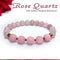 Diamond Cut Rose Quartz With Golden Hematite Natural Stone Bracelet