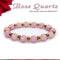 Diamond Cut Rose Quartz With Golden Hematite Natural Stone Bracelet