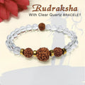 Certified Rudraksha And Clear Quartz Bracelet