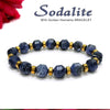 Premium Sodalite With Golden Hematite Natural Stone Bracelet