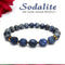 Diamond Cut Sodalite With Golden Hematite Natural Stone Bracelet