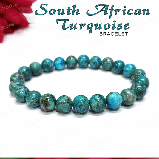 South African Turquoise 8mm Natural Stone Bracelet