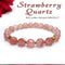 Diamond Cut Strawberry Quartz With Golden Hematite Natural Stone Bracelet