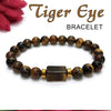 Tiger Eye Matte Tumble Natural Stone Bracelet With Golden Hematite