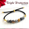 Triple Protection Bracelet - 8mm with Natural Stones