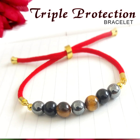 Triple Protection Bracelet - 8mm with Natural Stones