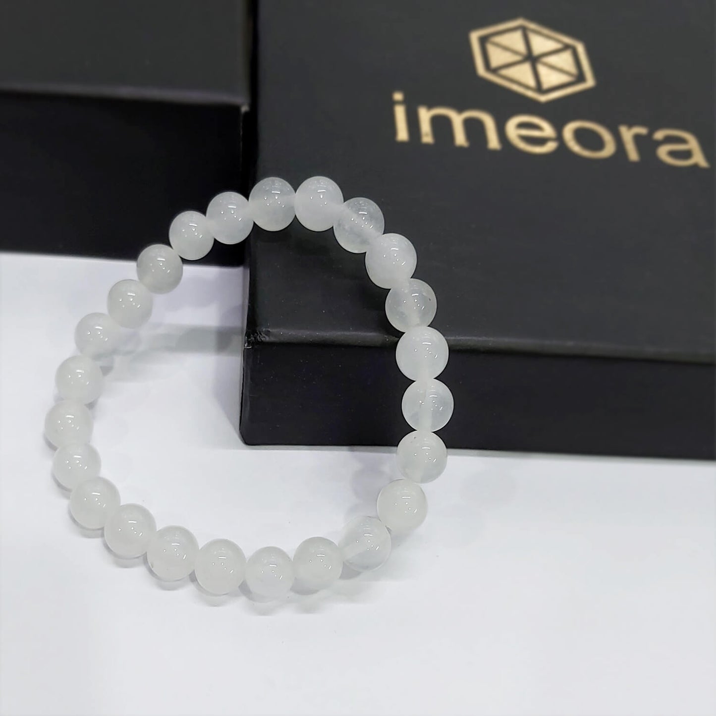 Certified White Moonstone 8mm Natural Stone Bracelet