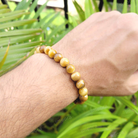 Certified Yellow Star Tiger 8mm Natural Stone Bracelet