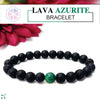 Certified Lava Natural Stone 8mm Bracelet With Azurite