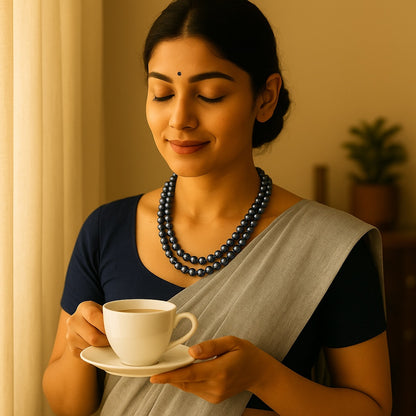 Moonlit Blue Pearl Glow Necklace