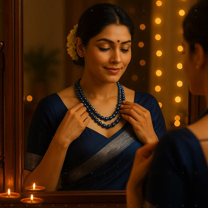 Moonlit Blue Pearl Glow Necklace