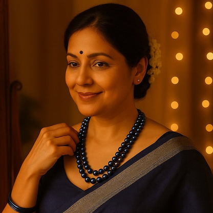 Moonlit Blue Pearl Glow Necklace