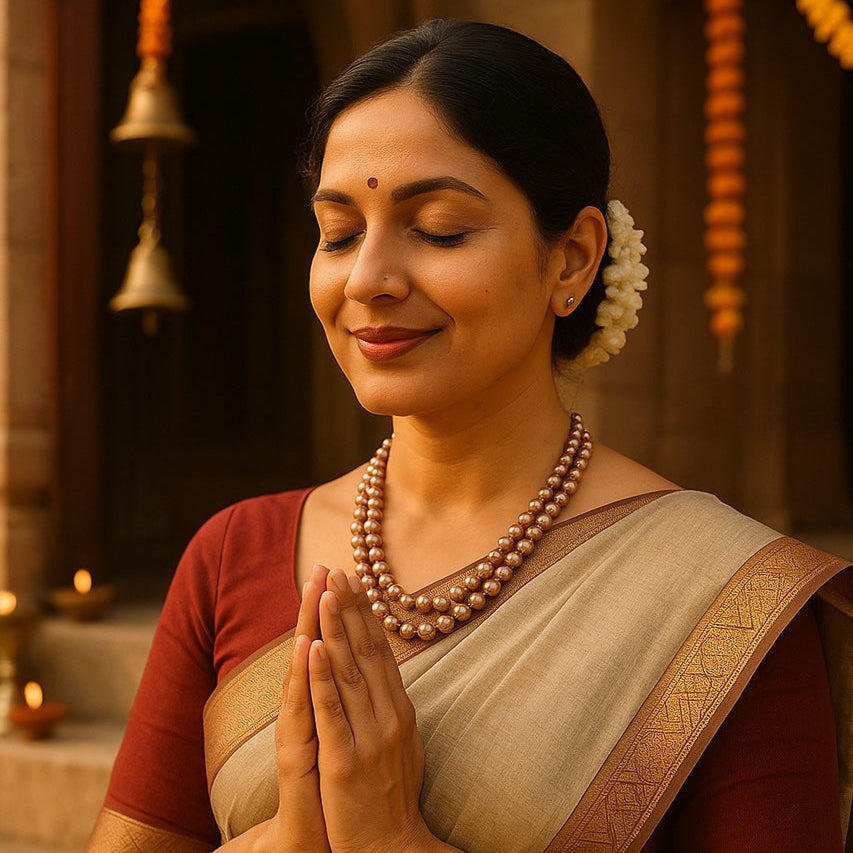 Champagne Bronze Pearl Glow Necklace