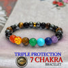 Certified 7 Chakra Triple Protection 8mm Natural Stone Bracelet