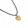 Heart Shape Stone Pendants With 17 Inches Leatherite Adjustable Chain