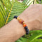 Orange Aventurine Tumble Bracelet With Lava Stone And Golden Hematite