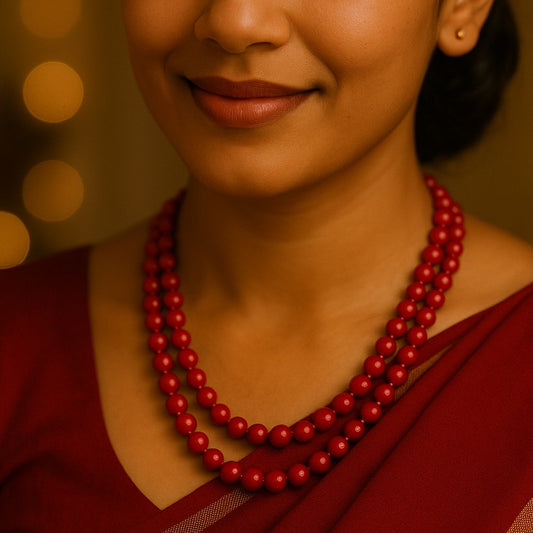 Red Pearl Glow Necklace