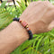Red Jasper Tumble Bracelet With Lava Stone And Golden Hematite