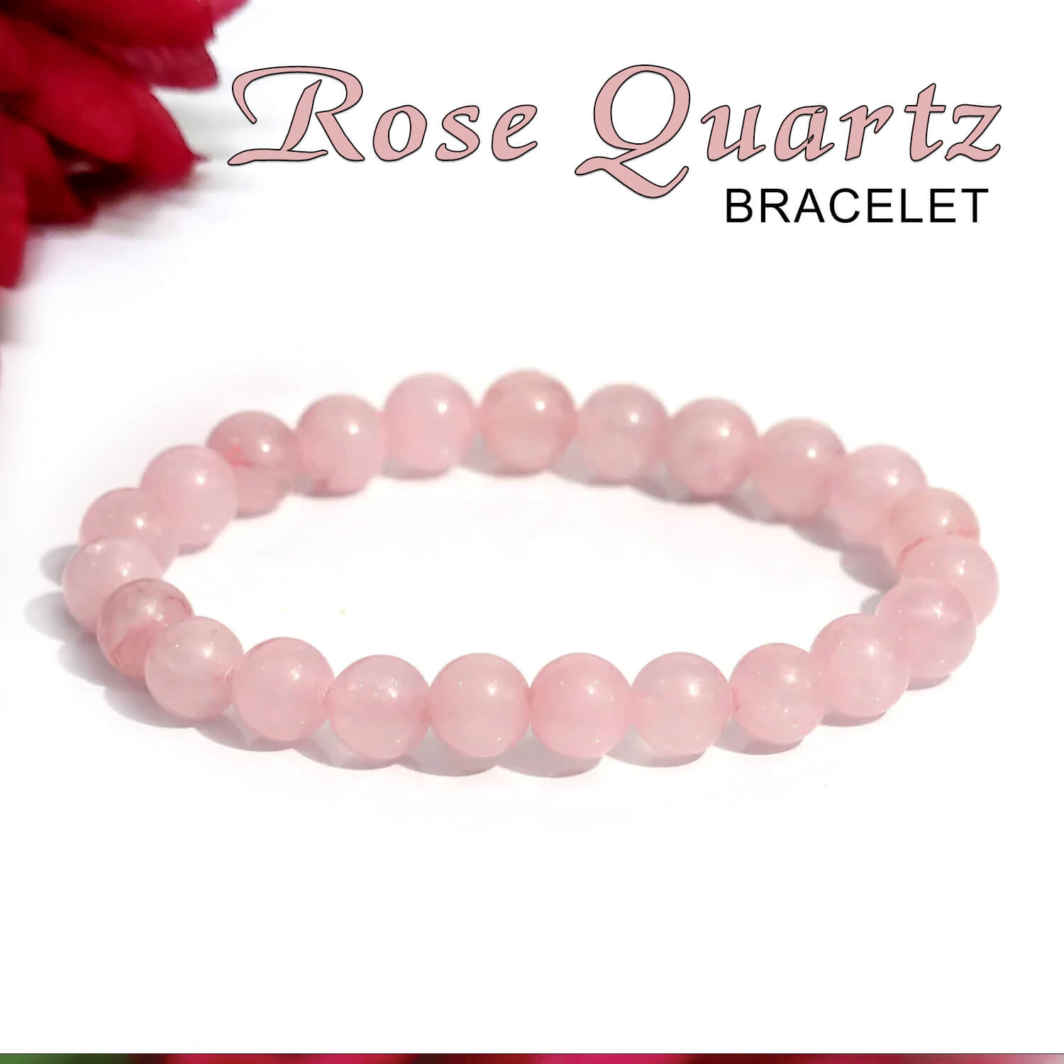 Buy Premium Rose Quartz Bracelet Quartz Handmade Bracelet Beaded 7.5 for  Men, Women 6mm & 8mm Stone Natural Rose Quartz Crystal Bracelet Online in  India - Etsy