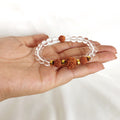 Certified Rudraksha And Clear Quartz Bracelet