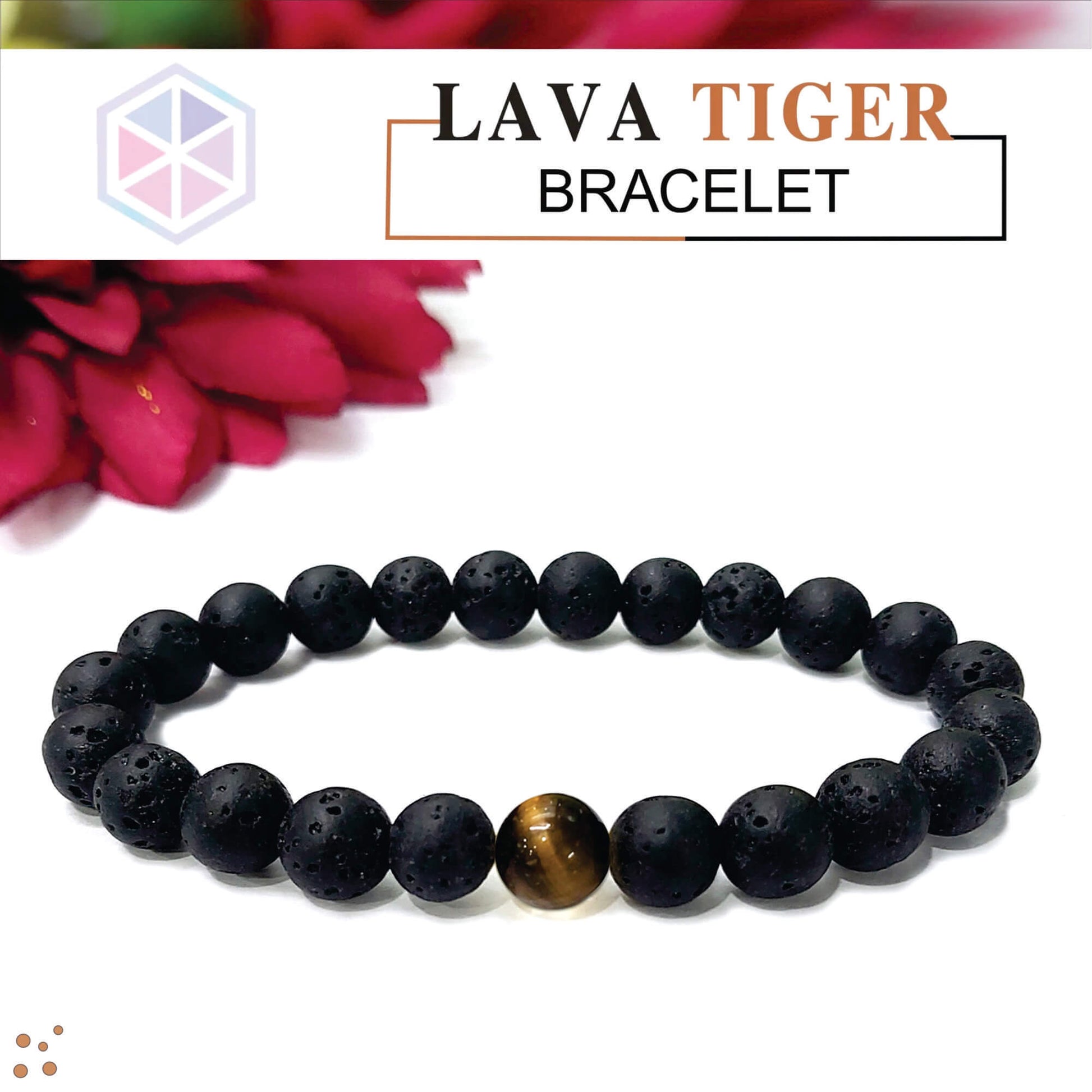 Lava Bead Tiger Eye And Lava Stone Bracelet COLORFEY Handmade