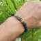 Unakite Matte Tumble Bracelet With Lava Stone And Golden Hematite
