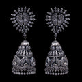 925 Silver Long Antique Look Handmade Earring with Silver Ball Hanging Jhumki