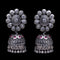 925 Silver Handmade Earring With Ruby Color and Silver Ball Hanging Jhumki