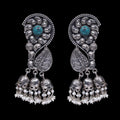 925 Silver Handmade Turquoise Tripple Jhumki Earring Fresh Water Pearls Hanging