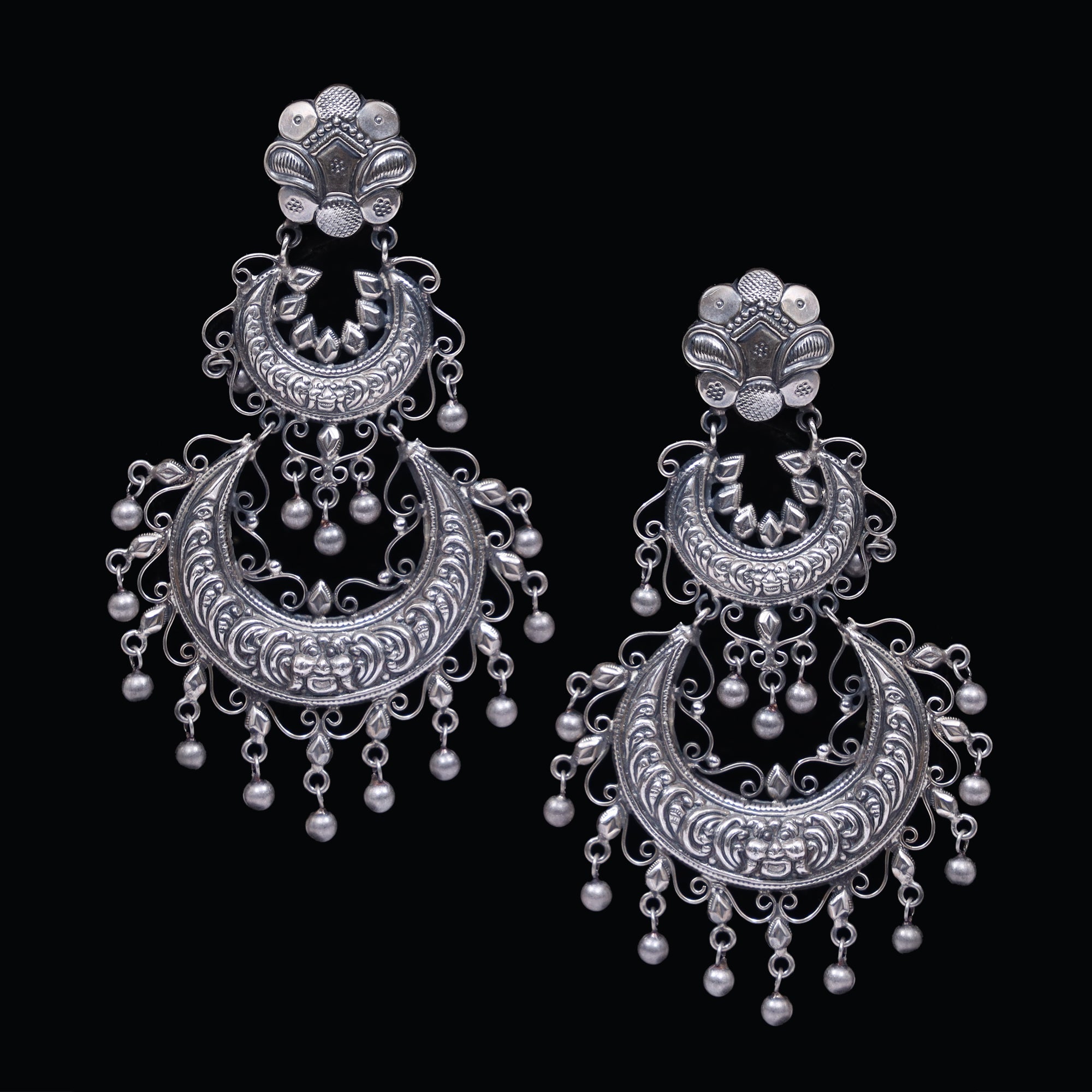 Ma offers Laxmi Handcrafted Earrings in 925 sterling silver earrings jewelry, antique ethnic vintage indian handmade jewelry, VV201