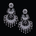 925 Long Silver Antique Look Handmade Earring With Silver Ball Hanging
